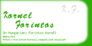 kornel forintos business card