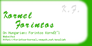 kornel forintos business card